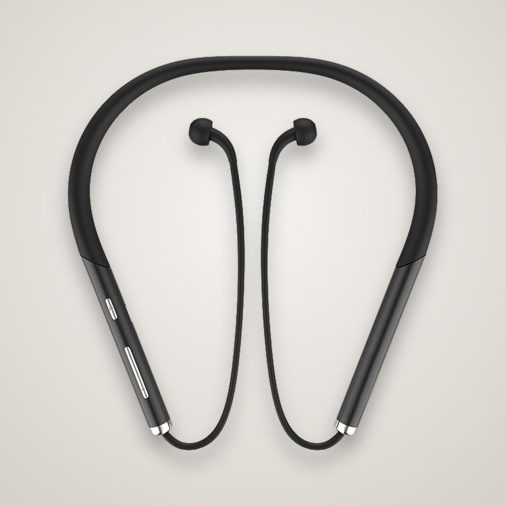 BlueTubeZ air-tube Bluetooth neckband headset in black