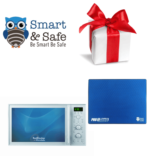 Smart & Safe Solutions EMF Apparel Gift for Family: EMF Blocking Microwave Cover - MicroSafe™ + Laptop Radiation Shield EMF And Heat Protection Tray - ProShield™